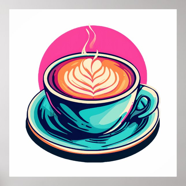 Poster Tasse de café cappuccino (Devant)