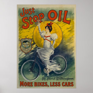 Poster Tasse Just Stop Oil Plus de Vélos Moins de Voiture