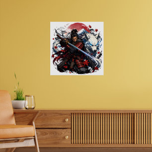 Poster Tasse Samouraï et Loup Blanc   Fant Fantastique Gu