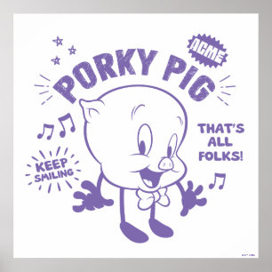 Poster Tasty Retro Porky Pig