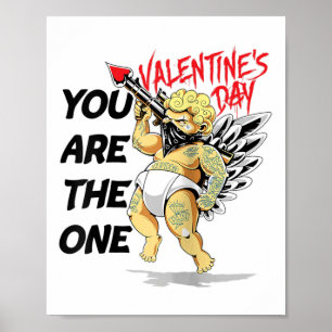 Poster Tatouage Amour Cupide, Petite amie, Anniversaire M