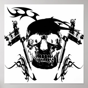 Poster Tatouage crâne