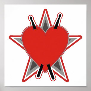 Poster Tatouage de bâton de tambour