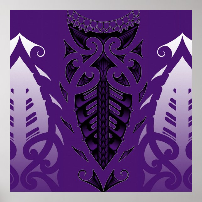 Poster tatouage d'inspiration maorie (Devant)