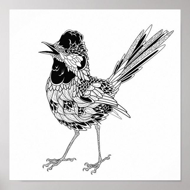 Poster Tatouage d'oiseaux 2 (Devant)