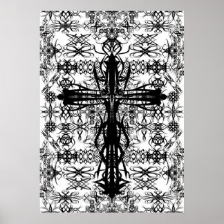 Poster tatouage et croix