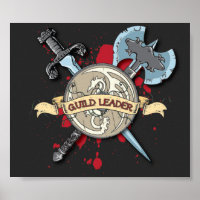 Tatouage GUILD LEADER - Épée, Ax et Bouclier