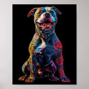 Poster Tatouage Pitbull Chien Tatouages Pitbull Chien Tat