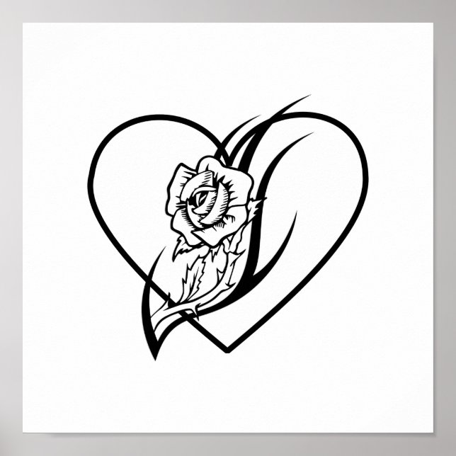 Poster Tatouage rose (Devant)