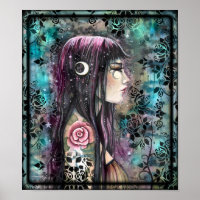 Tatouage rose Art Imaginaire contemporain