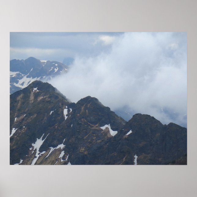 Poster Tatras dans les nuages (Devant)