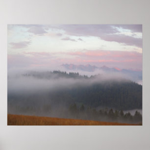 Poster Tatras et brouillard