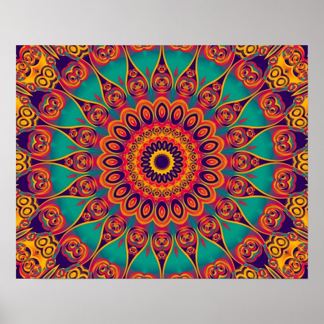 Poster Tattoo Kaleidoscope Fractal (Devant)
