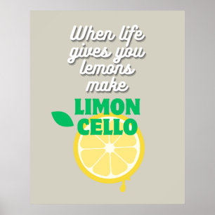 Poster Taupe italienne tendance Lemon Limoncello Bar de c