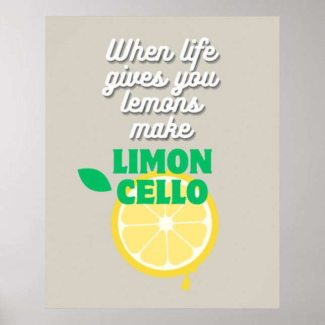 Poster Taupe italienne tendance Lemon Limoncello Bar de c (Devant)