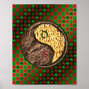 Poster Taureau & Tigre de Feu