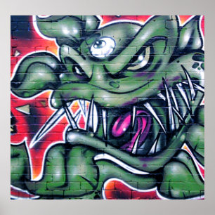 Poster Taurian - plante d'art de graffiti de peinture de