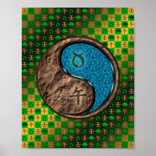 Poster Taurus et Cheval d'eau