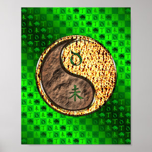 Poster Taurus et chèvre de feu