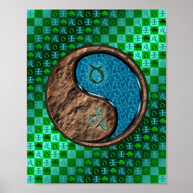 Poster Taurus et chien d'eau (Devant)