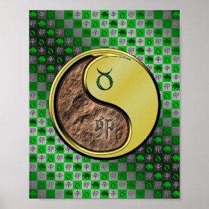 Poster Taurus et lapin métallique