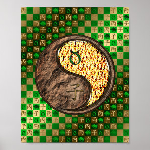 Poster Taurus et rat de feu