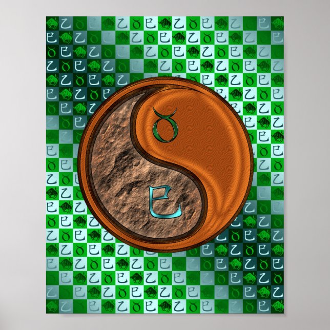 Poster Taurus et serpent à bois (Devant)