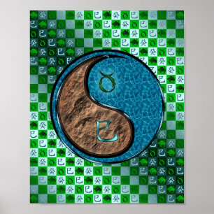 Poster Taurus et serpent d'eau