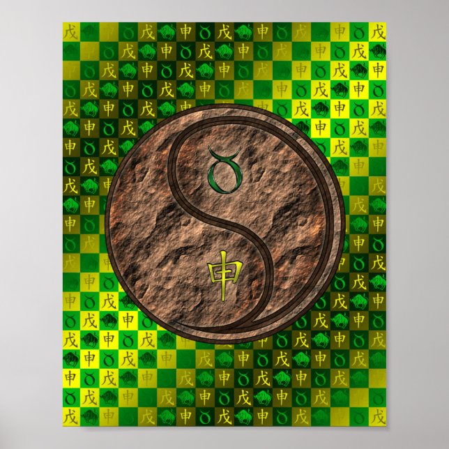 Poster Taurus et singe de la Terre (Devant)
