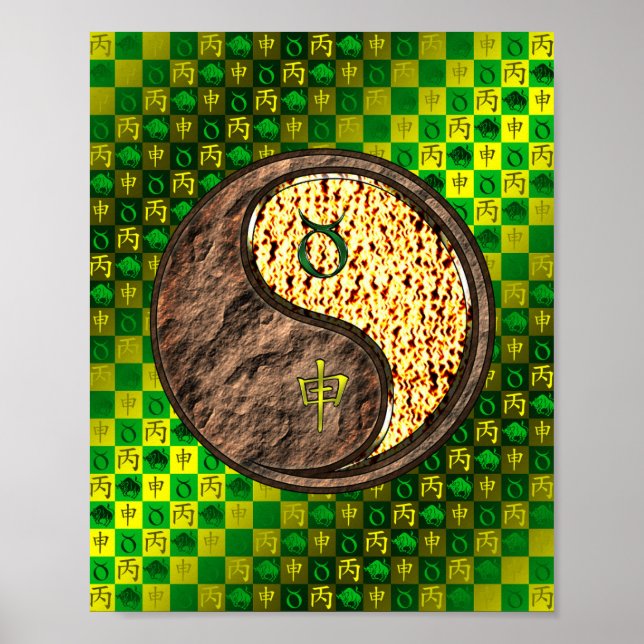 Poster Taurus et singe du feu (Devant)