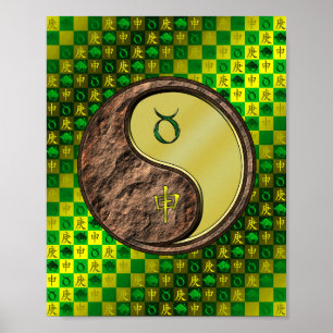 Poster Taurus et singe métallique