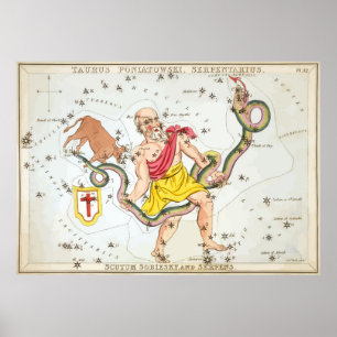 Poster Taurus - Serpens - Scutum - Constellation