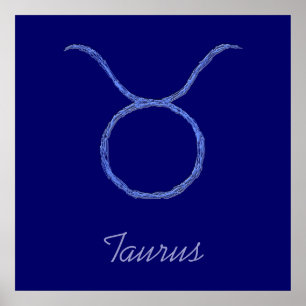 Poster Taurus. Signes d'astrologie zodiaque.