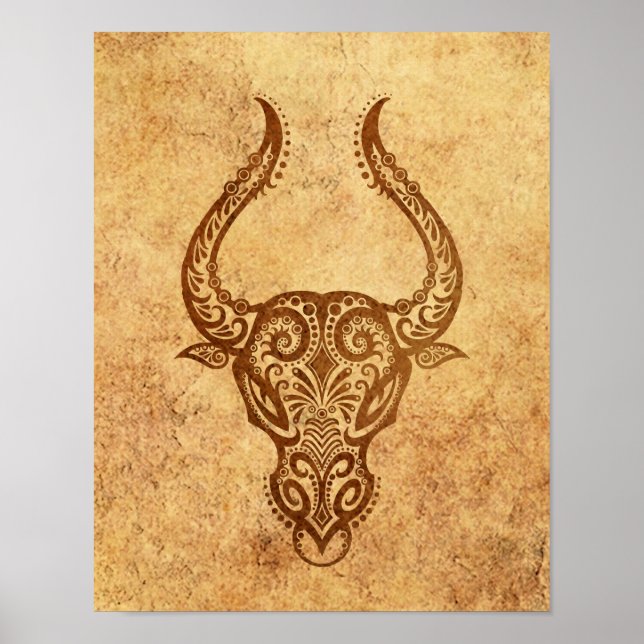 Poster Taurus vintage Age Zodiac (Devant)