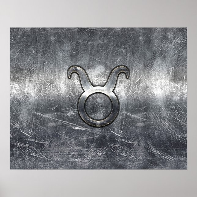 Poster Taurus Zodiac Connexion Grunge Style dévêtu (Devant)