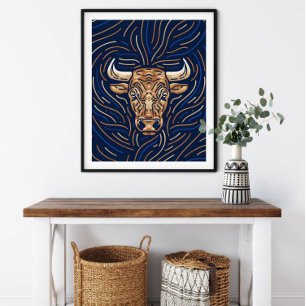 Poster Taurus Zodiac Sign   Zodiac Digital Print