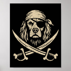 Poster Taux vintage Anglais Springer espagnol Crossbones