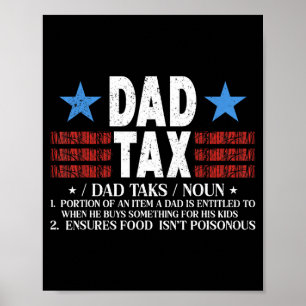 Poster Taxe Papa Définition Drôle Fête Des Pères Pour Pap