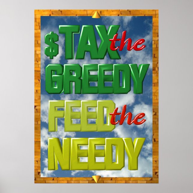 Poster Taxes l'affiche gourmande Nourrir le nécessiteux (Devant)