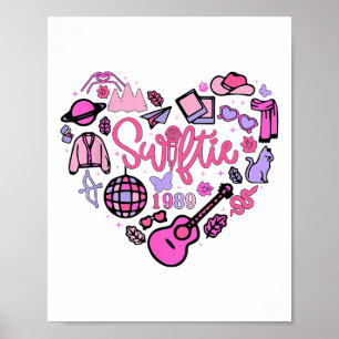 Poster Taylor Heart Prénom Fille d'anniversaire personnal