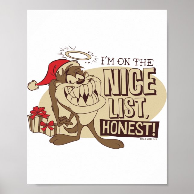 Poster Taz Im On The Nice List  (Devant)