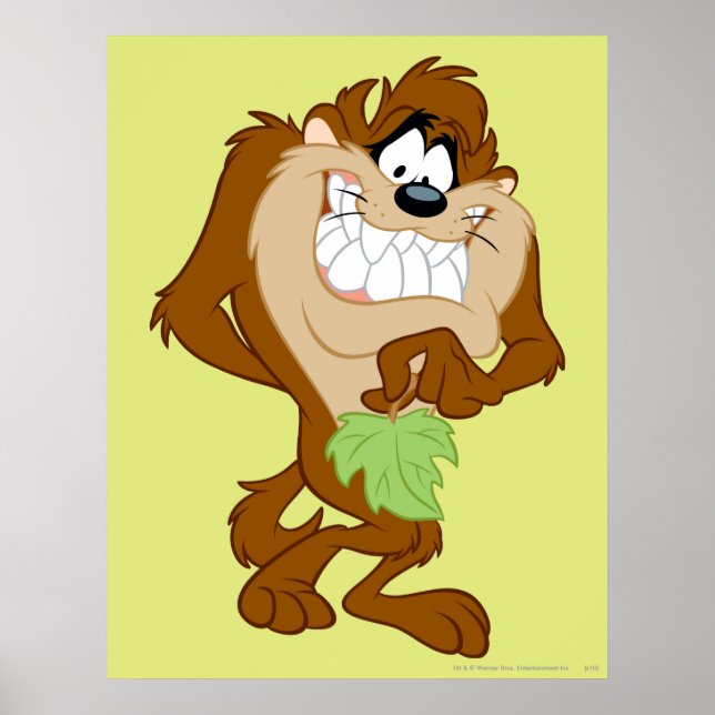 Poster TAZ™ tenant une feuille (Devant)