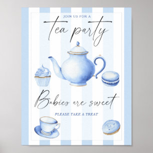 Poster Tea party baby shower Les bébés sont doux