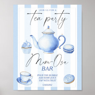 Poster Tea party baby shower Momosa bar