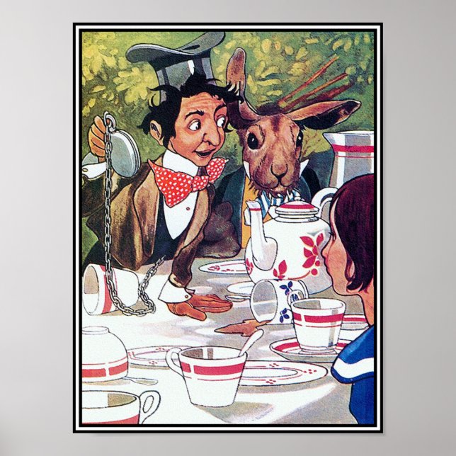 Poster Tea Party de Mad Hatter - Alice au pays des mervei (Devant)