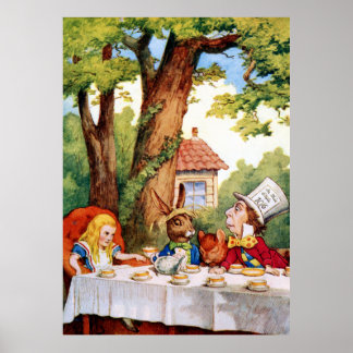 Poster Tea Party de Mad Hatter d'Alice au pays des mervei