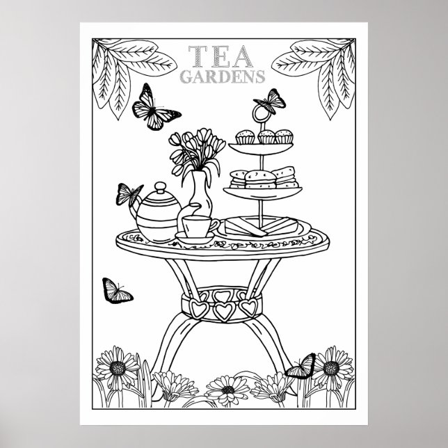 Poster Tea Party Teatime anglais Jardin do-it-yourself Co (Devant)