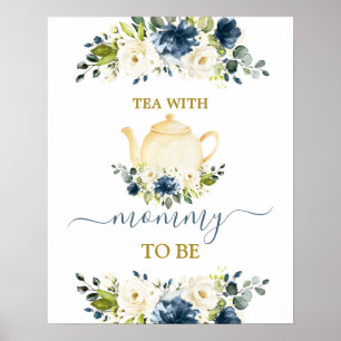 Poster Tea With Mommy To Be Showboy sign