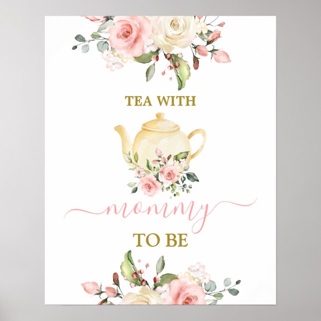 Poster Tea With Mommy To Be Showgirl sign (Devant)