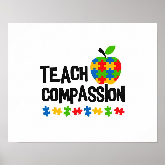 Poster Teach Compassion Sensibilisation sur l'autisme Puz (Devant)